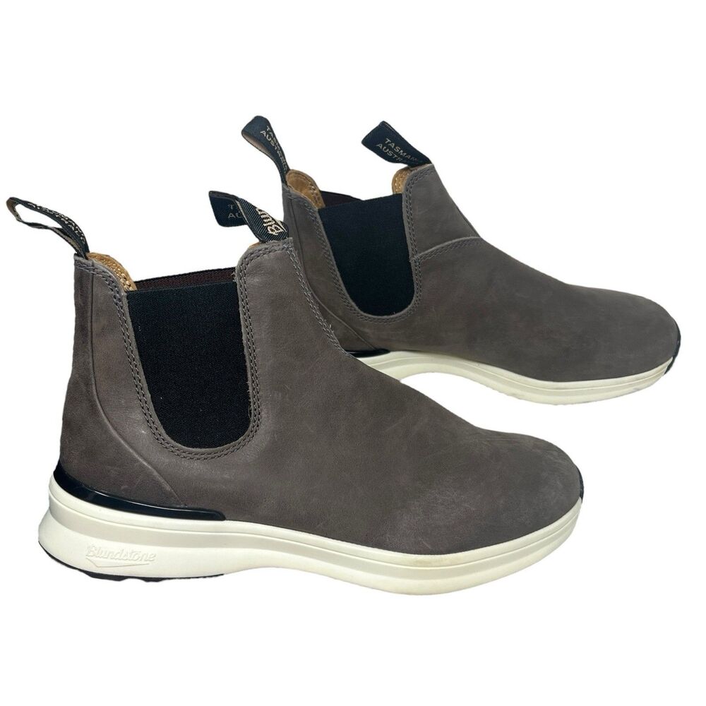 Blundstone Chelsea Boots 10.5 Gray Leather Active Series Slip On UK 7.5